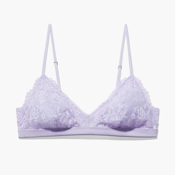 Savage X Fenty Purple Lavender Floral Lace & Mesh Bralette - Picture 4 of 15